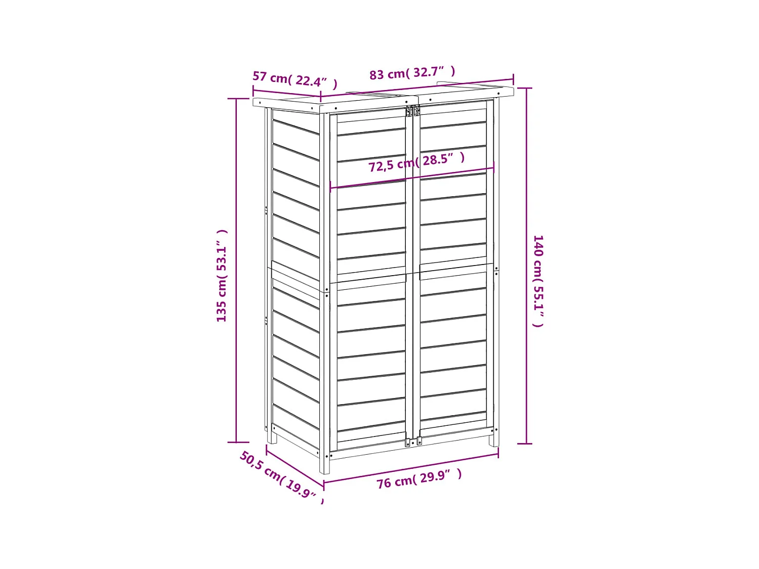 Abri de jardin cabane bois marron 83 x 57 x 140 cm 02_0022417