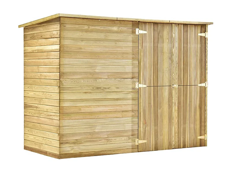 Caseta para bicicletas de jardín 232 x 110 x 170 cm Madera de pino impregnada marrón 02_0022433