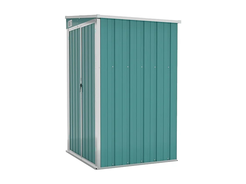 Casetta da giardino a parete 118 x 100 x 178 cm in acciaio zincato verde 02_0044058