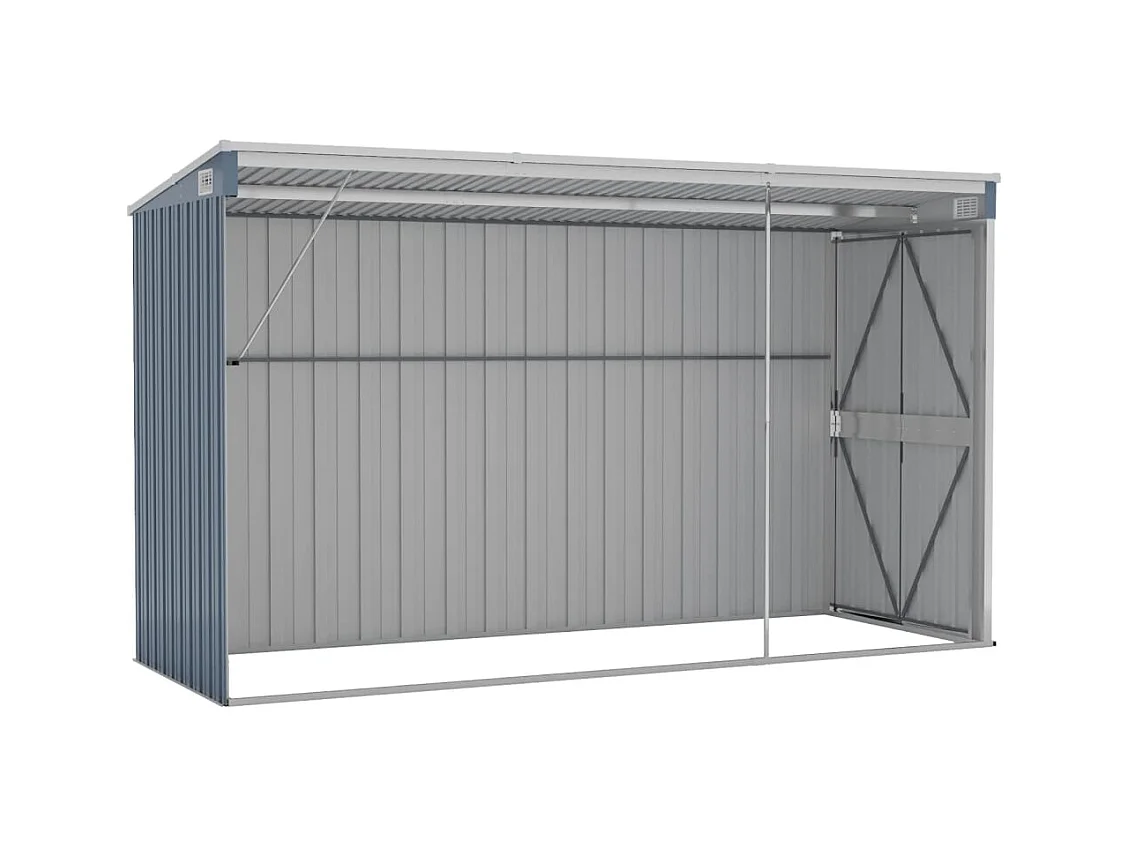 Abri de jardin cabane grise 118 x 288 x 178 cm 02_0022333