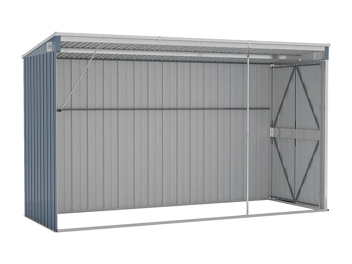 Abri de jardin cabane grise 118 x 288 x 178 cm 02_0022333