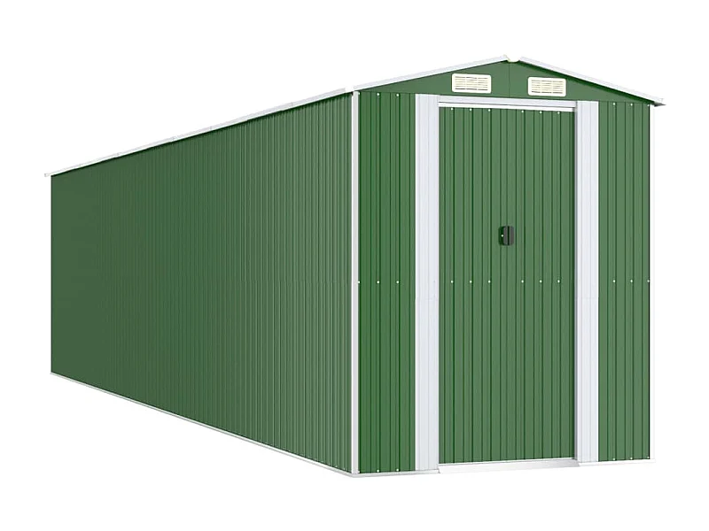 Casetta da giardino casetta per capanni casetta per ripostigli casetta per attrezzi da esterno robusta 192 x 855 x 223 cm acciaio zincato verde 02_0022369