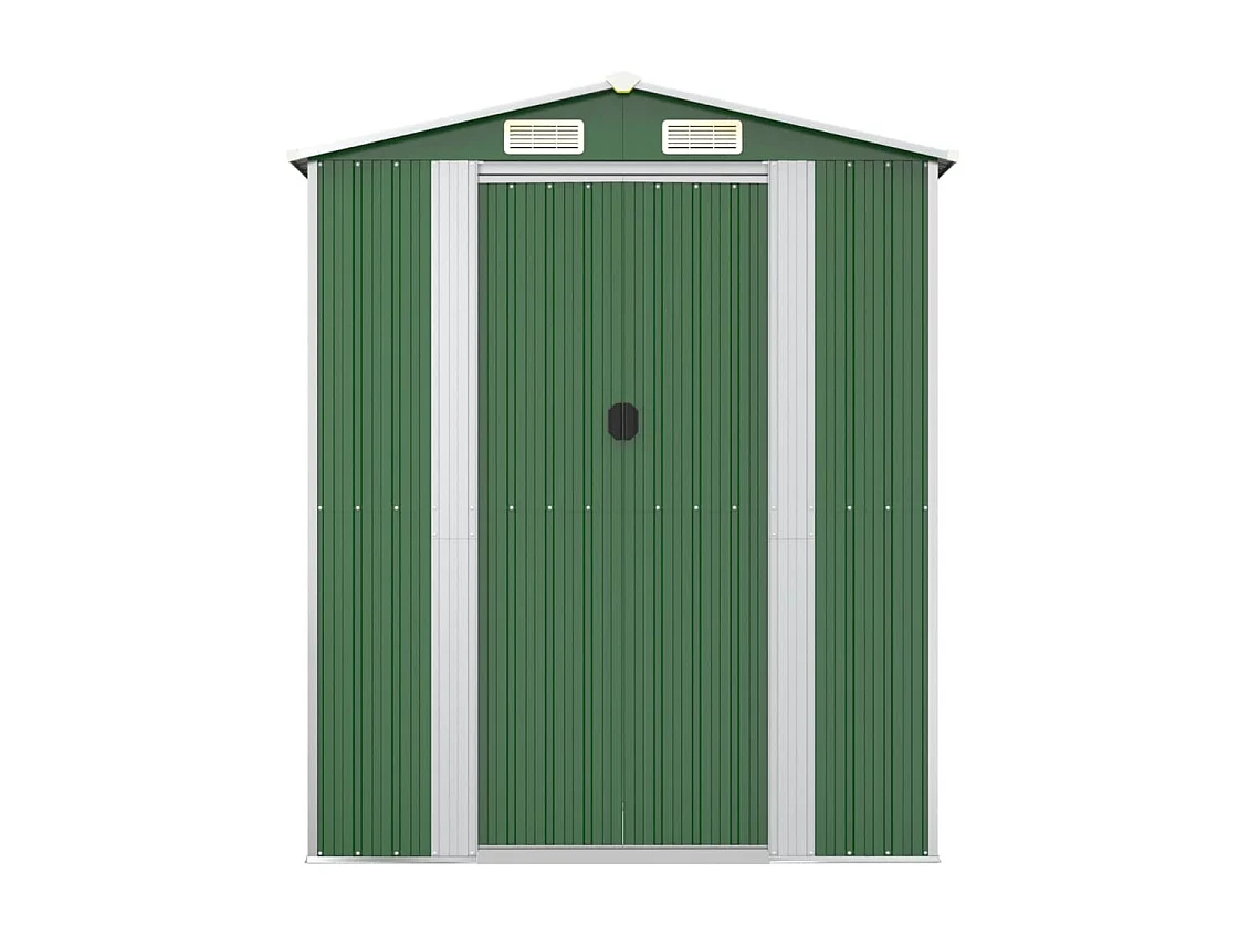 Abrigo de jardim, cabana, casa de armazenamento, abrigo ao ar livre, ferramentas robustas 192 x 855 x 223 cm aço galvanizado verde 02_0022369