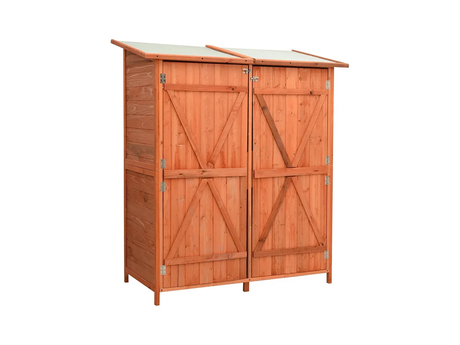 Abrigo de jardim, cabana, casa de armazenamento, galpão ao ar livre, ferramentas robustas 136 x 75 x 160 cm Madeira maciça de abeto marrom 02_0022403