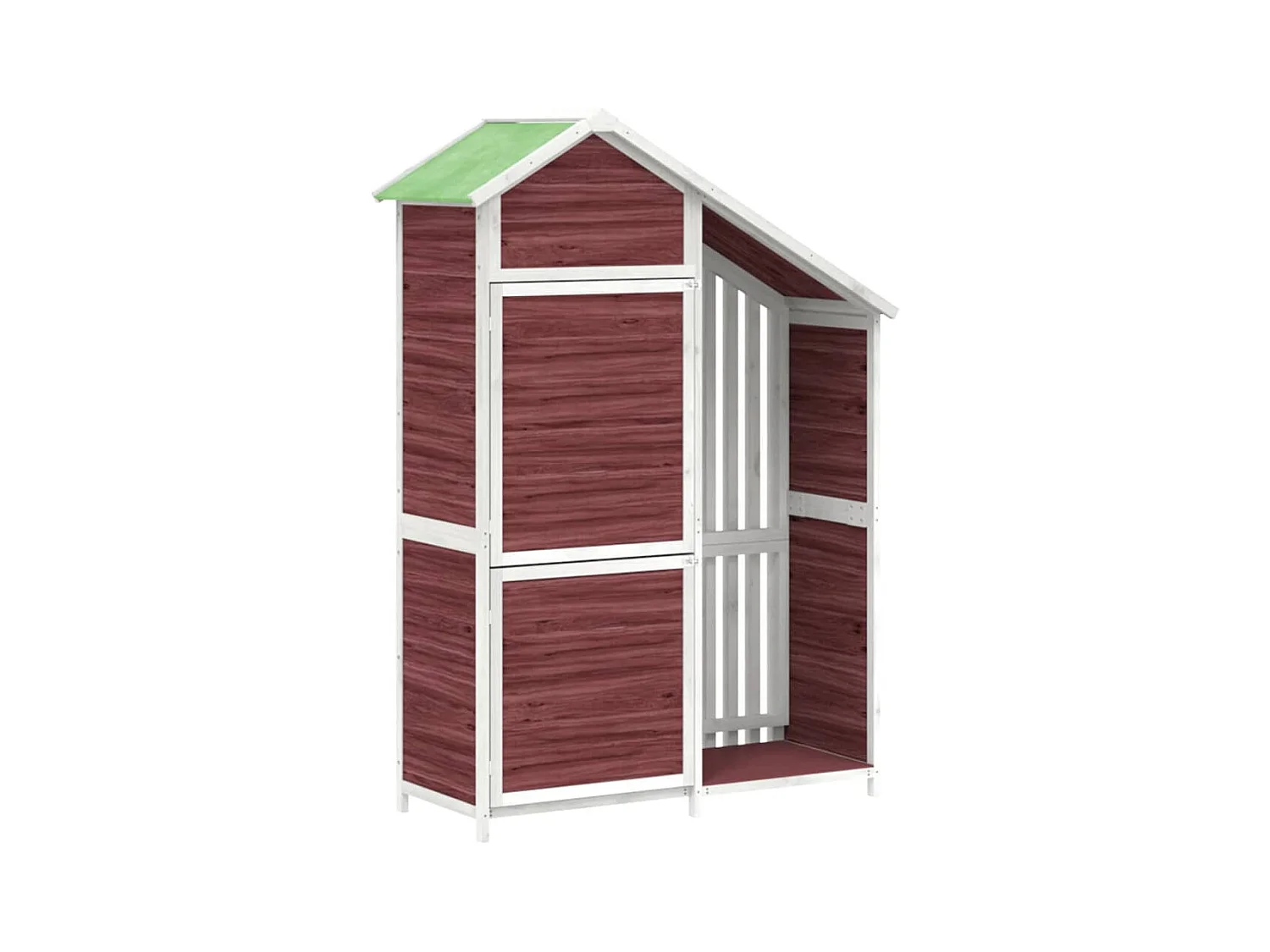Abrigo de jardim, cabana, casa de armazenamento, galpão ao ar livre, ferramentas, mocha robusto, 120 x 53,5 x 170 cm, madeira maciça, pinho, marrom 02_0022426