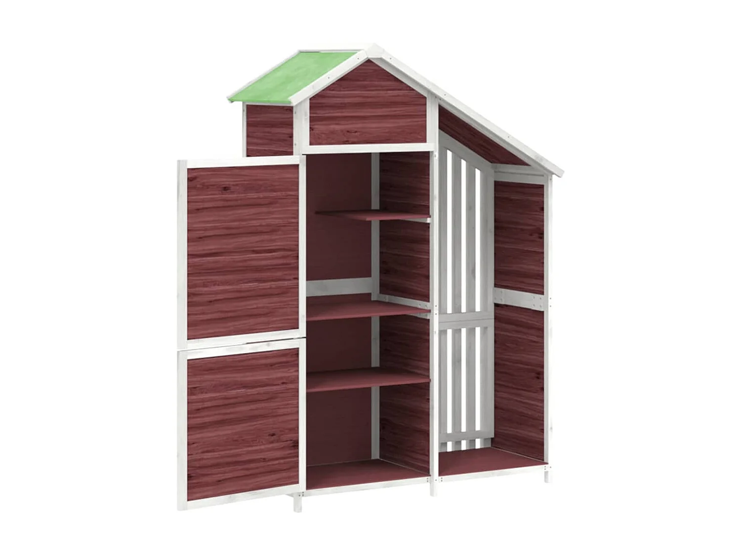 Abrigo de jardim, cabana, casa de armazenamento, galpão ao ar livre, ferramentas, mocha robusto, 120 x 53,5 x 170 cm, madeira maciça, pinho, marrom 02_0022426