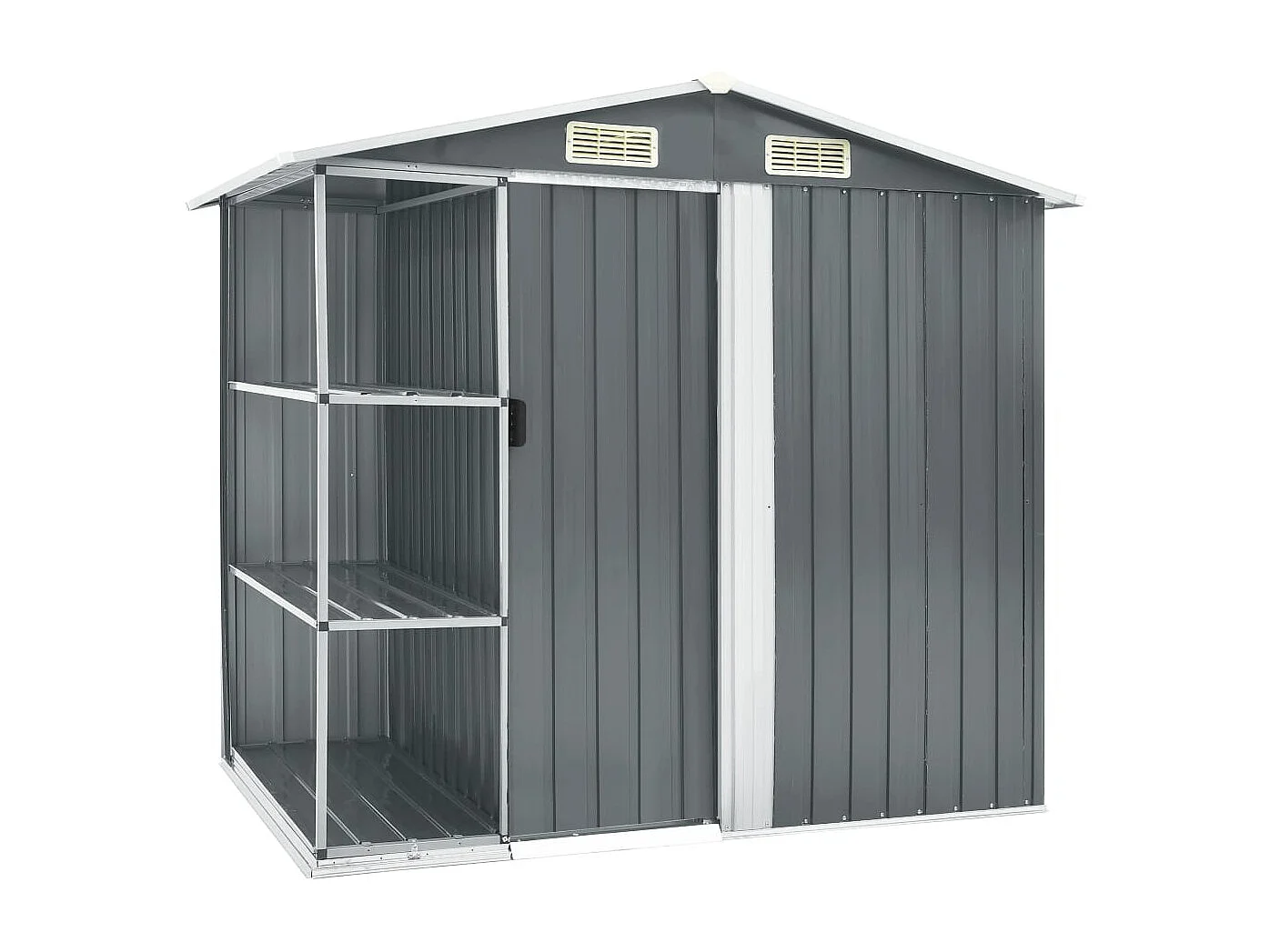 Abri de jardin cabane grise 205 x 130 x 183 cm 02_0022223