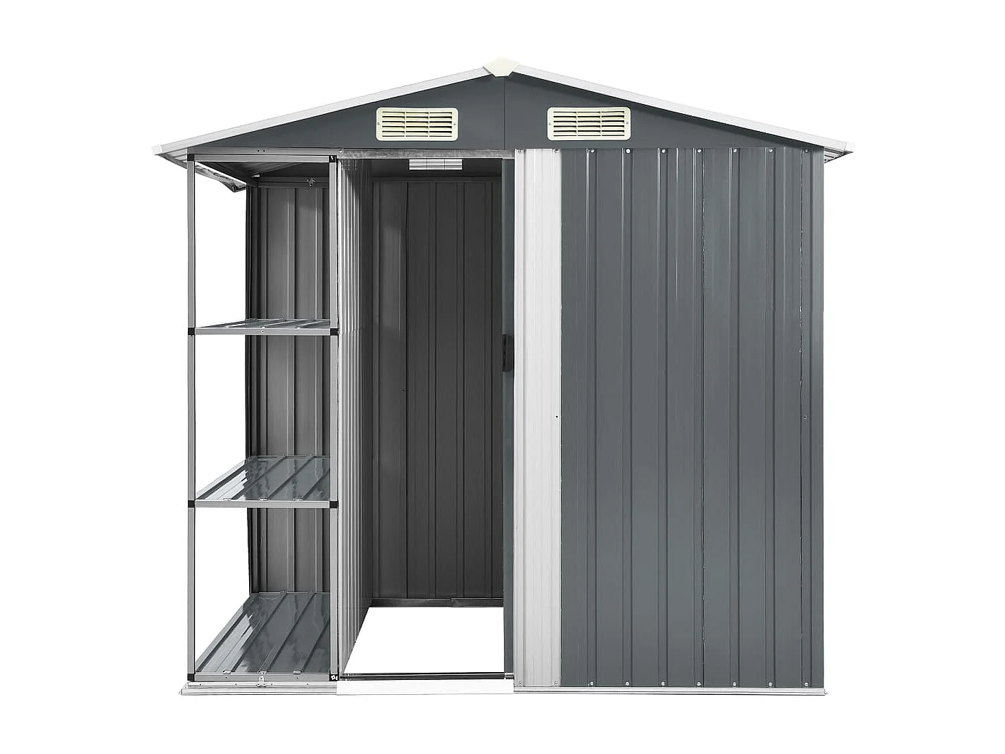 Abri de jardin cabane grise 205 x 130 x 183 cm 02_0022223