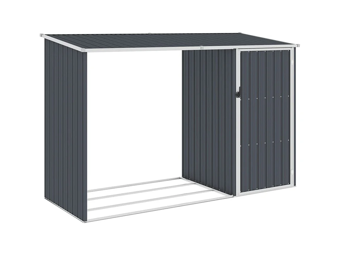 Cobertizo de madera para jardín 245 x 98 x 159 cm acero galvanizado antracita 02_0022396