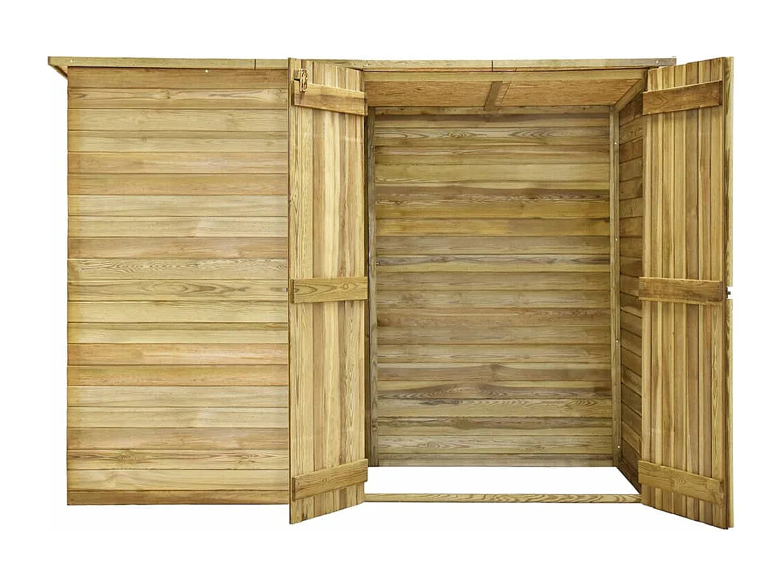Caseta de jardín caseta de almacenamiento caseta de exterior caseta para herramientas robusta 232 x 110 x 170 cm madera de pino impregnada marrón 02_0022161