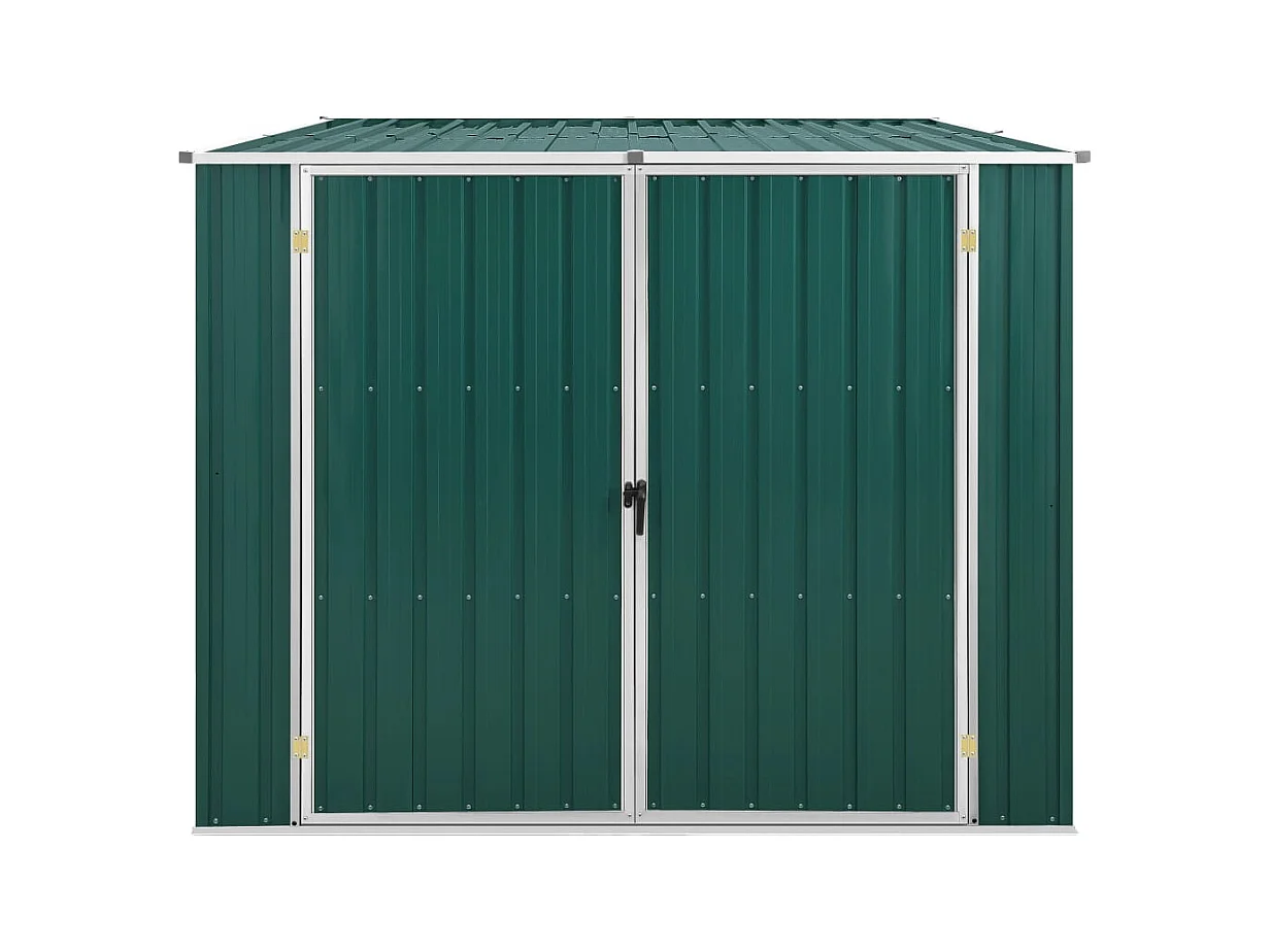 Abrigo de jardim, cabana, casa de armazenamento, galpão ao ar livre, ferramentas robustas 195 x 198 x 159 cm aço galvanizado verde 02_0022371