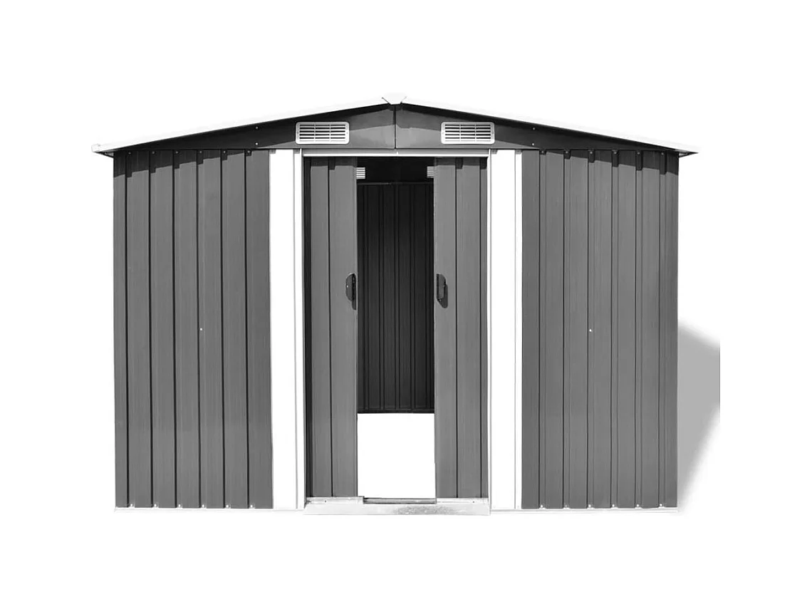 Abri de jardin cabane métal grise 257 x 205 x 178 cm 02_0022389
