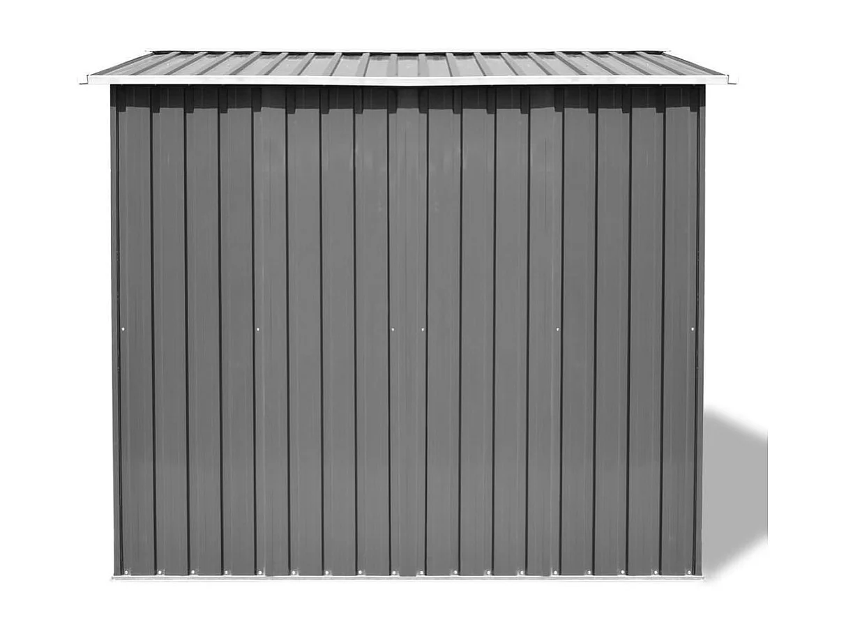Galpão de jardim Cabine Galpão Casa Galpão de armazenamento Ferramentas de galpão ao ar livre Metal robusto 257 x 205 x 178 cm Cinza 02_0022389