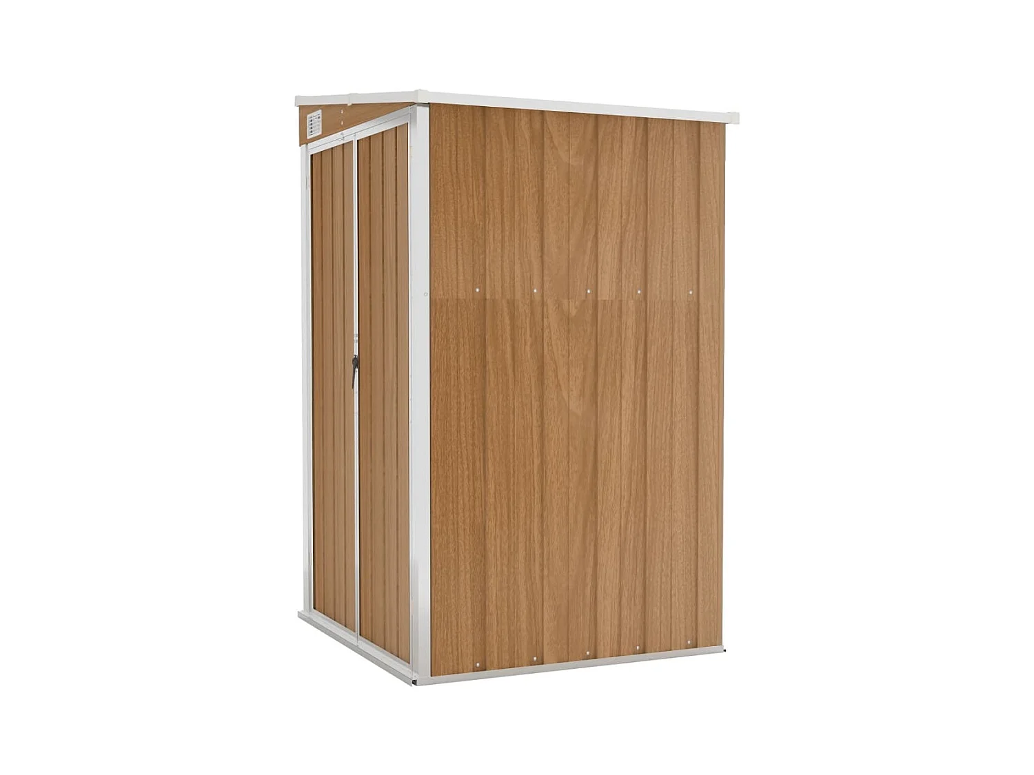 Caseta de jardín de pared 118 x 100 x 178 cm acero galvanizado marrón 02_0044057
