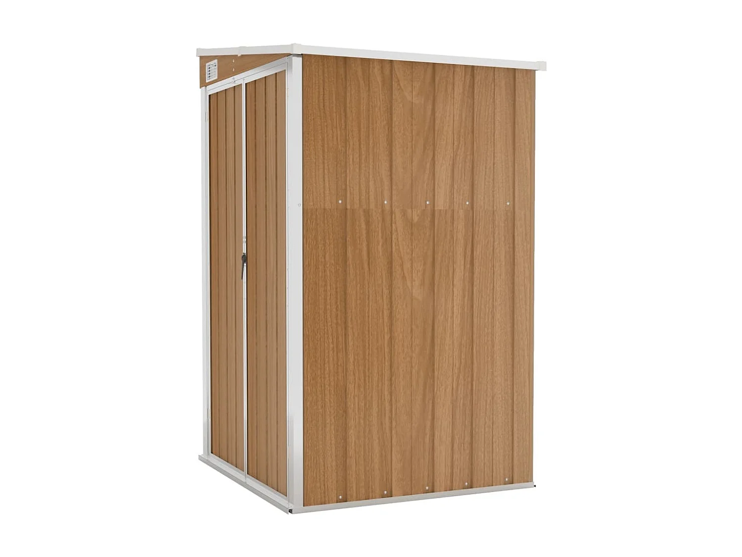 Casetta da giardino a parete 118 x 100 x 178 cm in acciaio zincato marrone 02_0044057