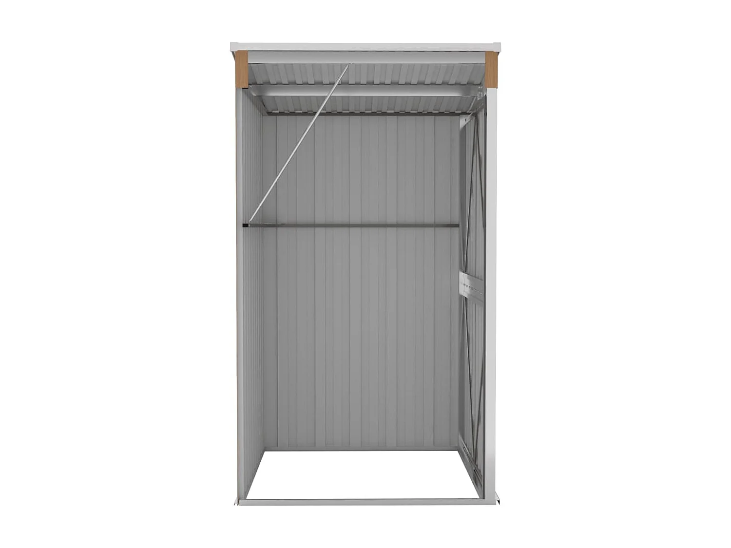 Casetta da giardino a parete 118 x 100 x 178 cm in acciaio zincato marrone 02_0044057