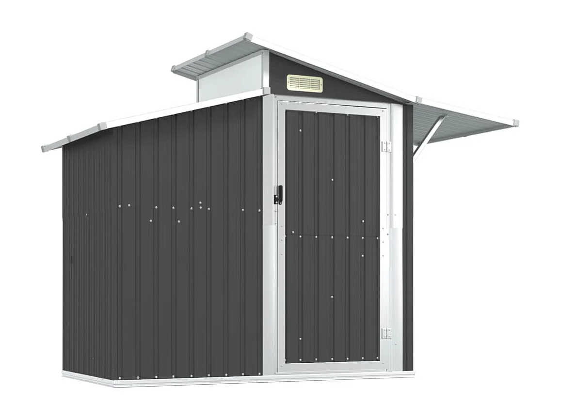 Casetta da giardino casetta per capanni casetta per ripostigli casetta per attrezzi da esterno robusta 270 x 130 x 208,5 cm acciaio zincato antracite 02_0022210