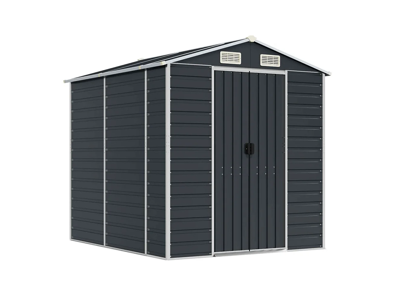 Abrigo de jardim, cabana, casa de armazenamento, galpão ao ar livre, ferramentas robustas, 191 x 215 x 198 cm, aço galvanizado antracite 02_0022184