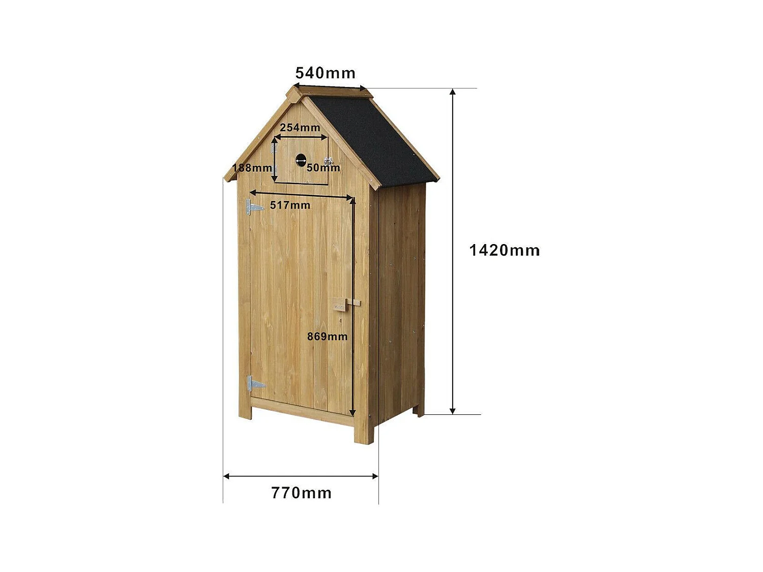 Cabane abri de jardin bois marron 77 x 54 x 142 cm 16_0002171