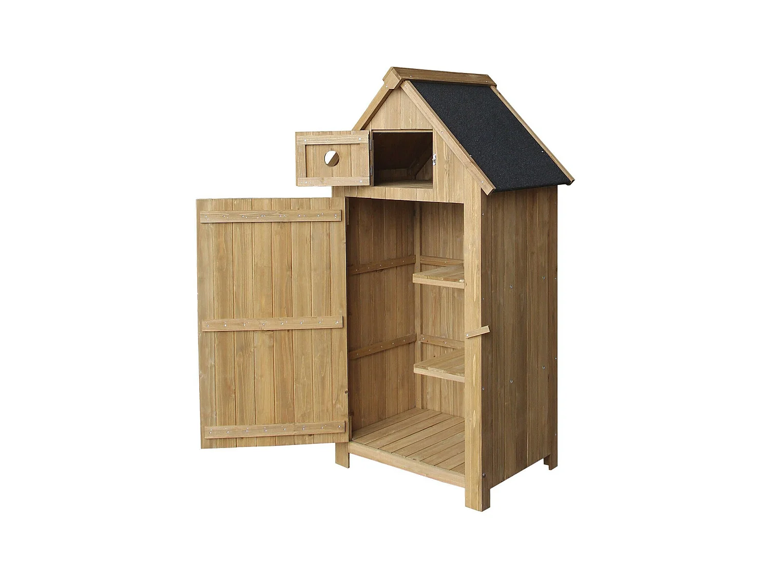 Casetta da giardino stretta in legno di abete con tetto in bitume 142 cm 16_0002171