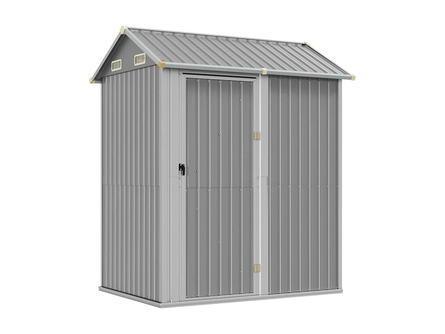 Casetta da giardino cabina ripostiglio capanno da esterno capanno per attrezzi robusta colore chiaro 192 x 152,5 x 237 cm acciaio zincato grigio 02_0022254