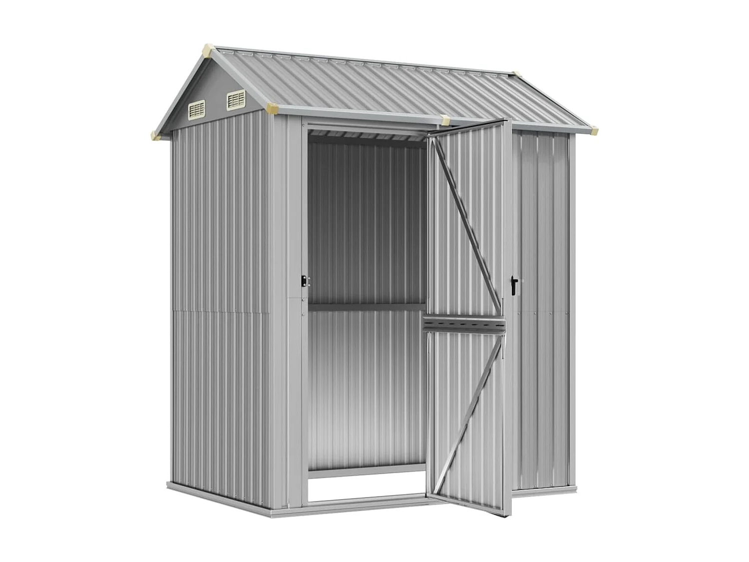 Casetta da giardino cabina ripostiglio capanno da esterno capanno per attrezzi robusta colore chiaro 192 x 152,5 x 237 cm acciaio zincato grigio 02_0022254