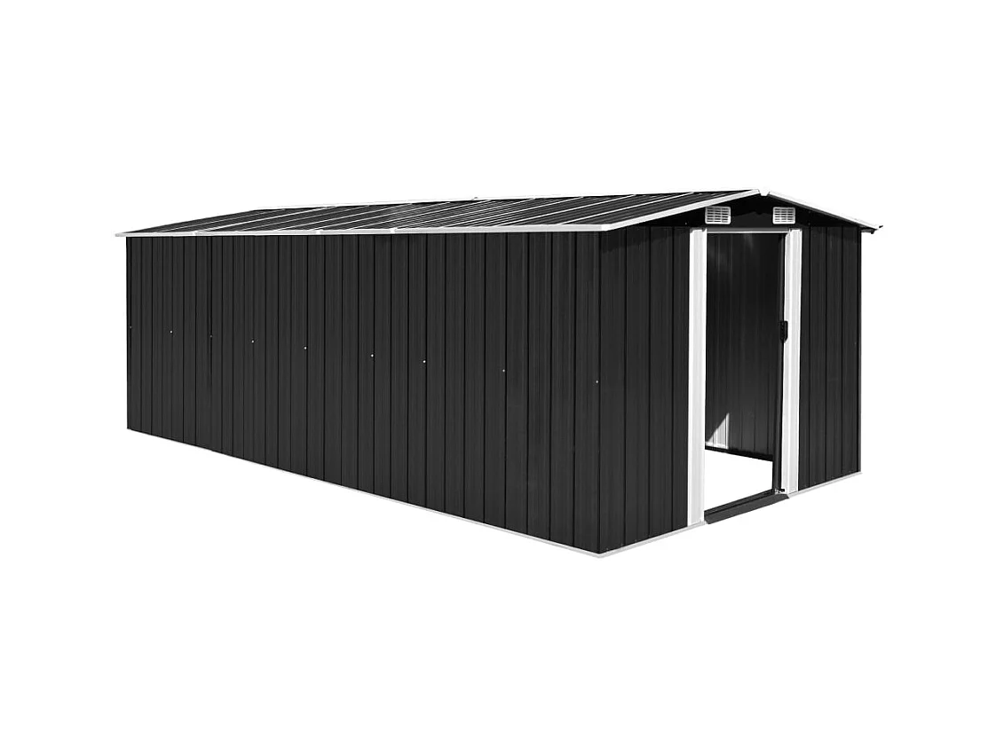 Abrigo de jardim, cabana, casa de armazenamento, galpão ao ar livre, ferramentas robustas 257 x 489 x 181 cm, metal antracite 02_0022170