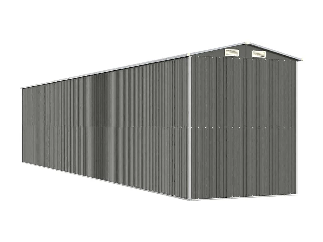 Casetta da giardino cabina ripostiglio capanno da esterno capanno per attrezzi robusta colore chiaro 192 x 1021 x 223 cm acciaio zincato grigio 02_0022252