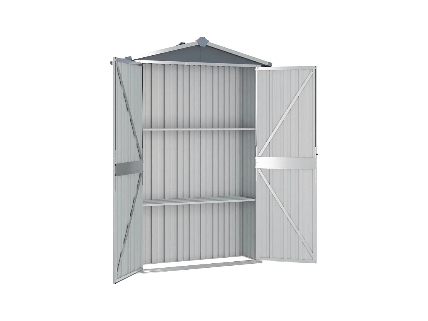 Casetta da giardino casetta per capanni casetta per ripostigli casetta per attrezzi da esterno robusta 116 x 45 x 175 cm acciaio zincato grigio 02_0022227