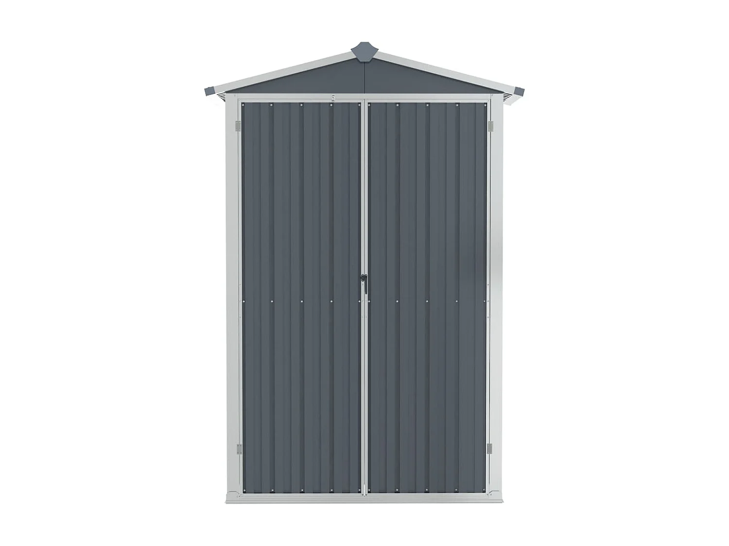 Abrigo de jardim, cabana, casa de armazenamento, galpão ao ar livre, ferramentas robustas 116 x 45 x 175 cm, aço galvanizado cinza 02_0022227