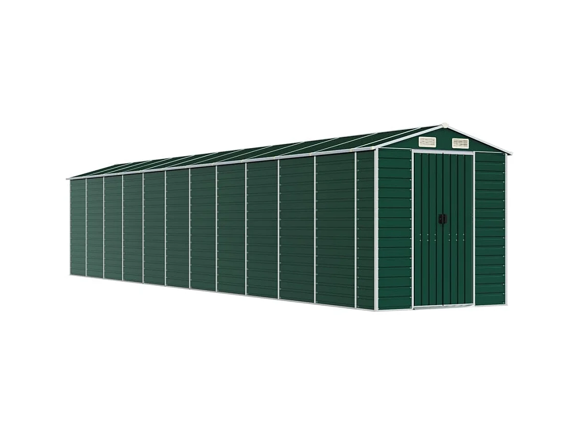 Casetta da giardino casetta per capanni casetta per ripostigli casetta per attrezzi da esterno robusta 191 x 980 x 198 cm acciaio zincato verde 02_0022357