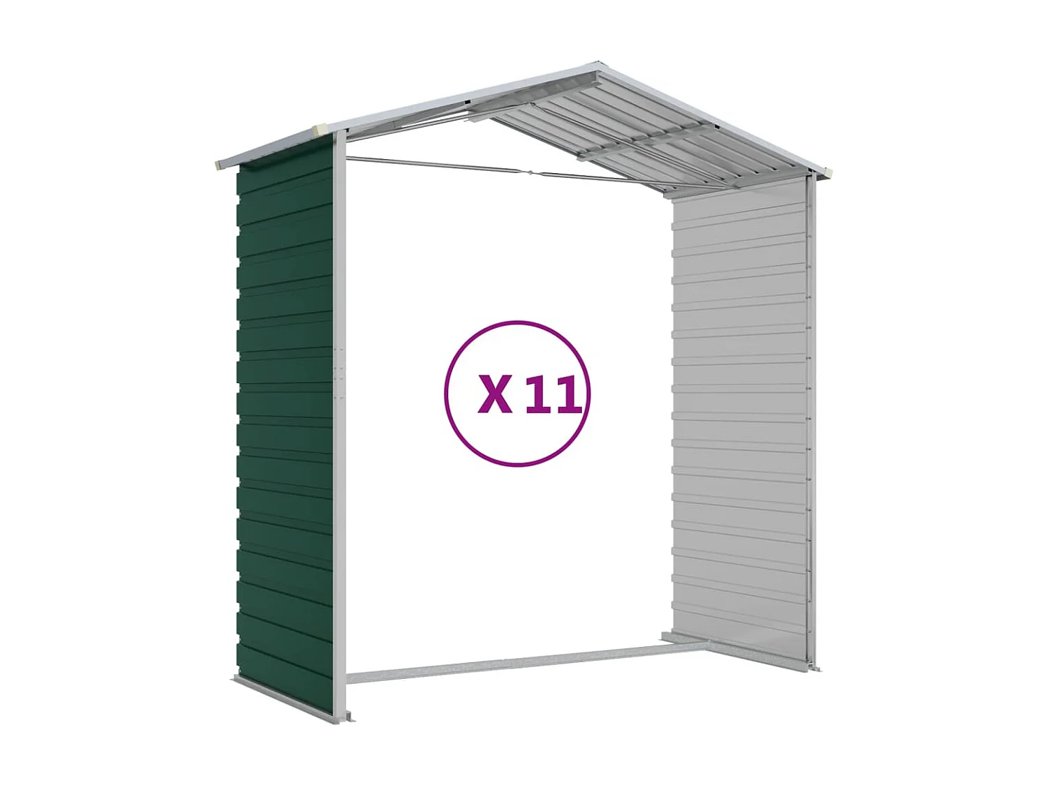 Abrigo de jardim, cabana, casa de armazenamento, galpão ao ar livre, ferramentas robustas 191 x 980 x 198 cm aço galvanizado verde 02_0022357