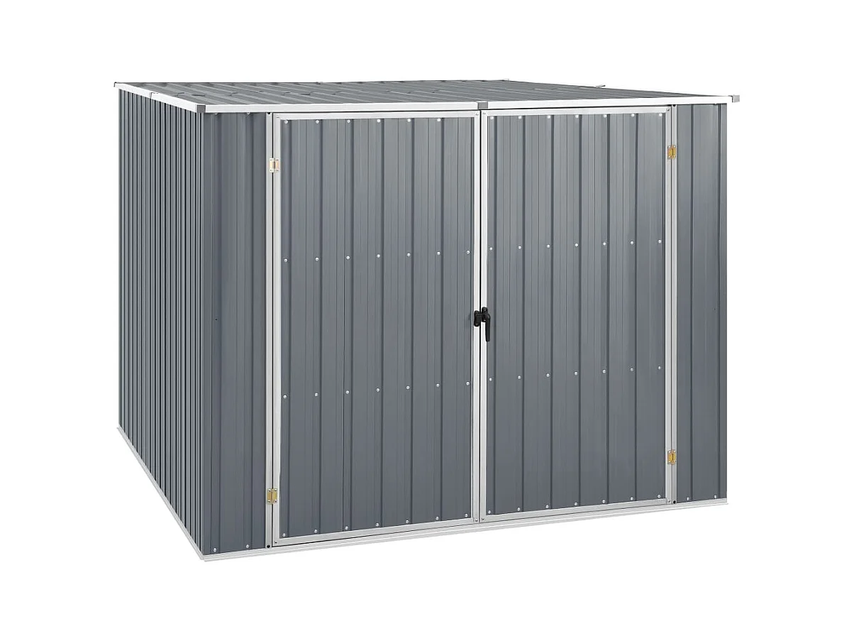 Casetta da giardino casetta per capanni casetta per riporre gli attrezzi casetta per esterni robusta 195 x 198 x 159 cm acciaio zincato grigio 02_0022231