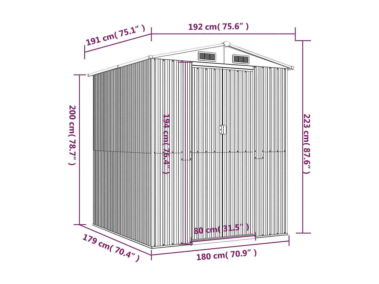 Abri de jardin cabane marron 192 x 191 x 223 cm 02_0022317