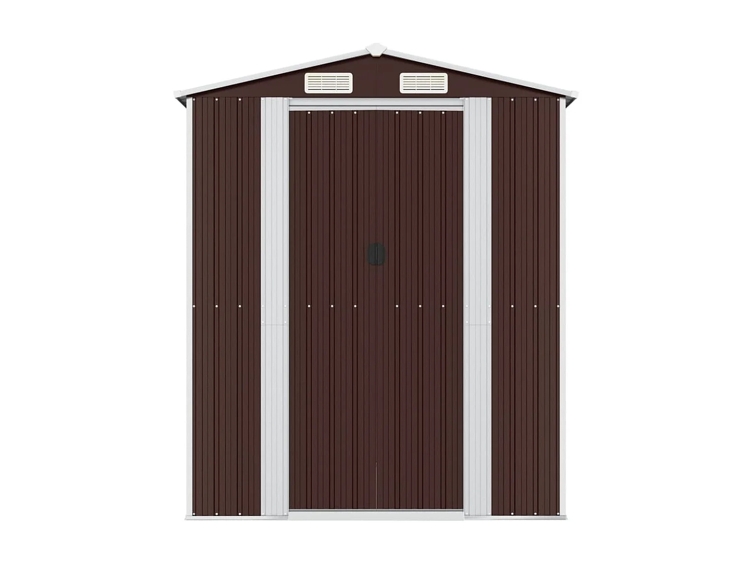 Galpão de jardim Cabine Galpão Casa de armazenamento Galpão ao ar livre Ferramentas Robusto Escuro 192 x 191 x 223 cm Aço galvanizado marrom 02_0022317