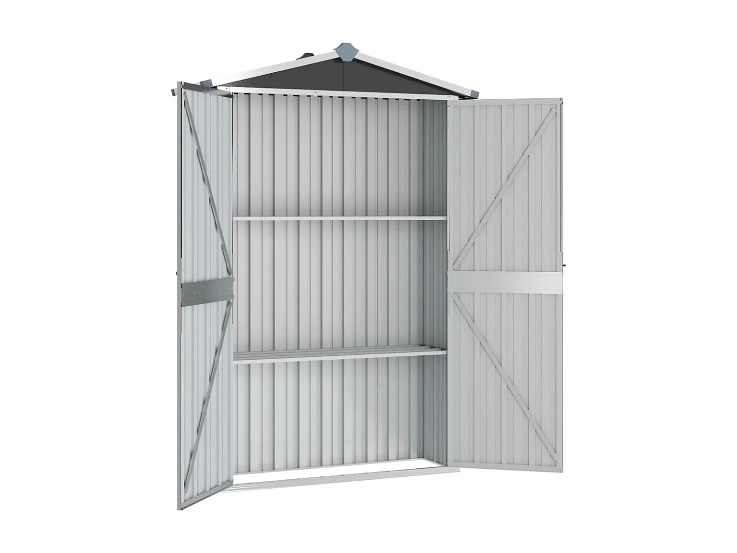 Abrigo de jardim, cabana, casa de armazenamento, galpão ao ar livre, ferramentas robustas 116 x 45 x 175 cm, aço galvanizado antracite 02_0022179