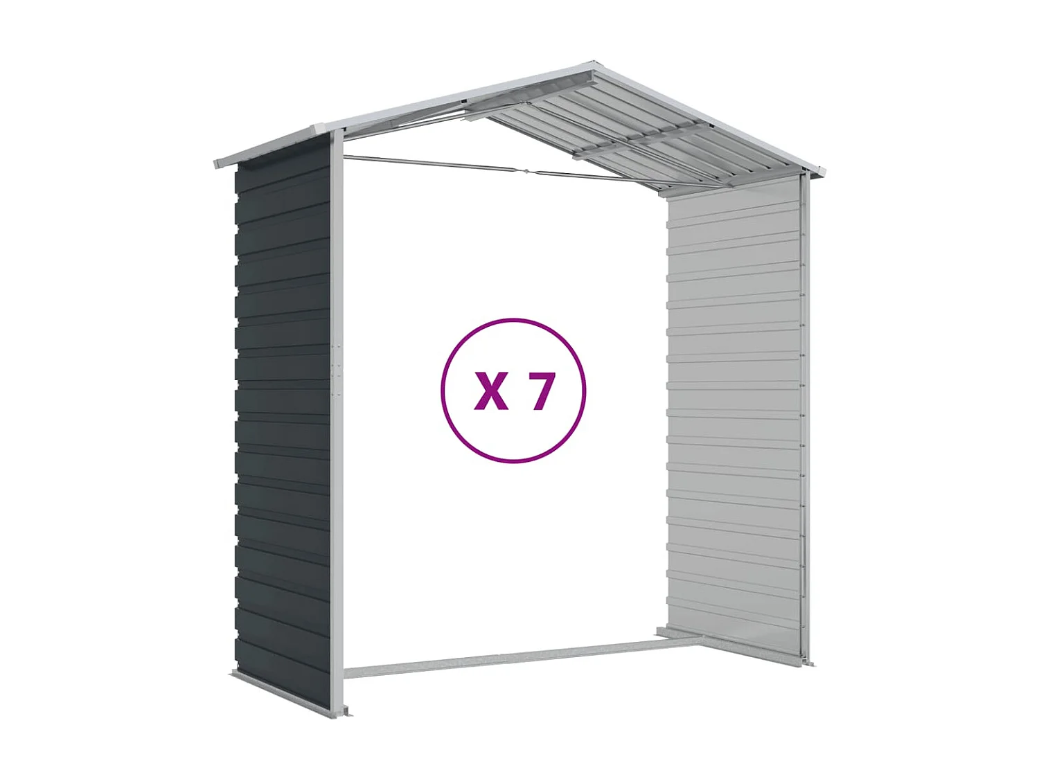 Casetta da giardino casetta ripostiglio casetta da esterno casetta per attrezzi robusta 191 x 640 x 198 cm acciaio zincato antracite 02_0022189