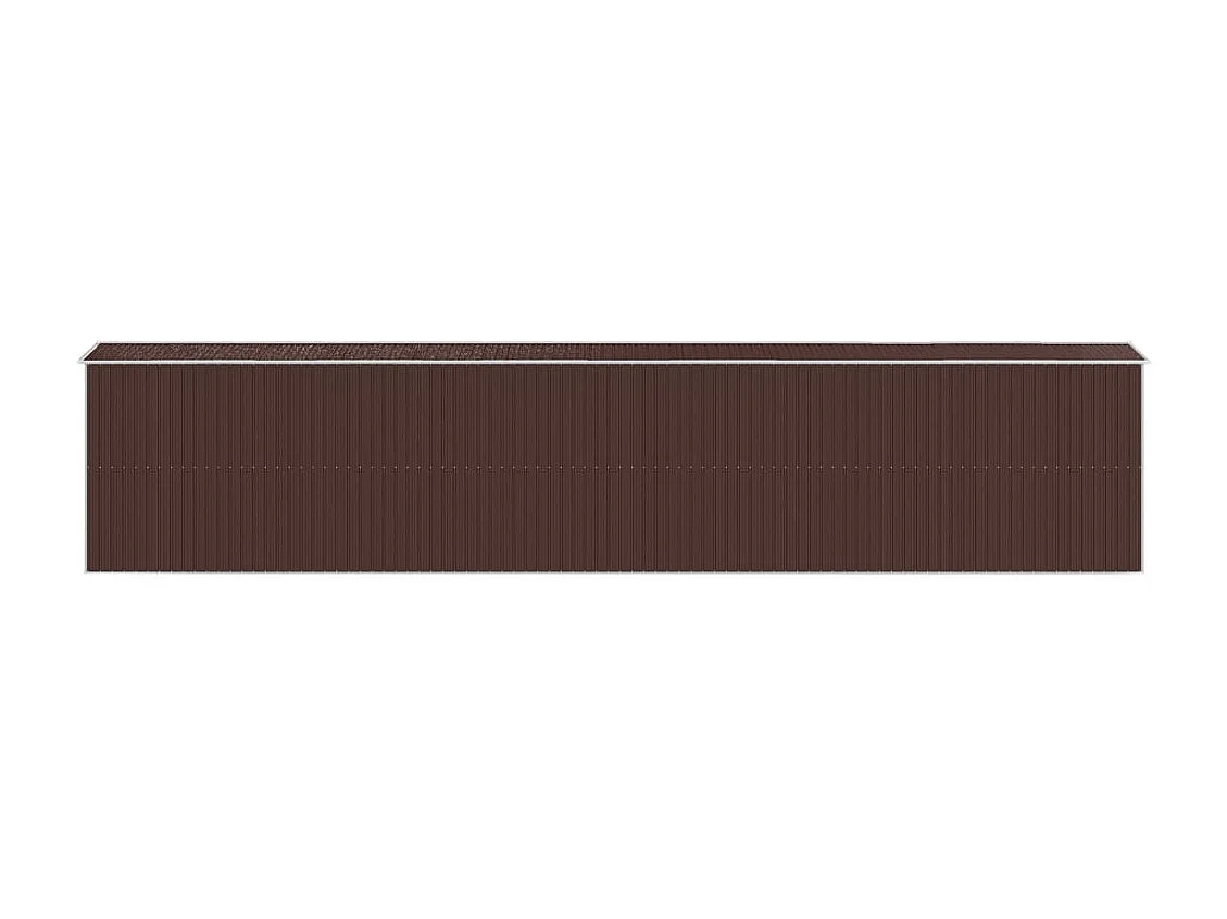 Galpão de jardim, cabana, casa de armazenamento, galpão ao ar livre, ferramentas, robusto, escuro, 192 x 1021 x 223 cm, aço galvanizado marrom 02_0022315