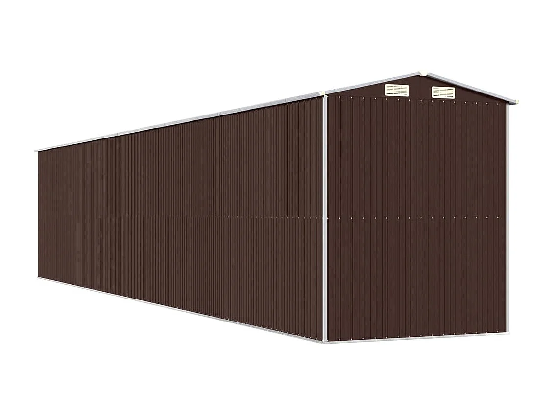 Galpão de jardim, cabana, casa de armazenamento, galpão ao ar livre, ferramentas, robusto, escuro, 192 x 1021 x 223 cm, aço galvanizado marrom 02_0022315