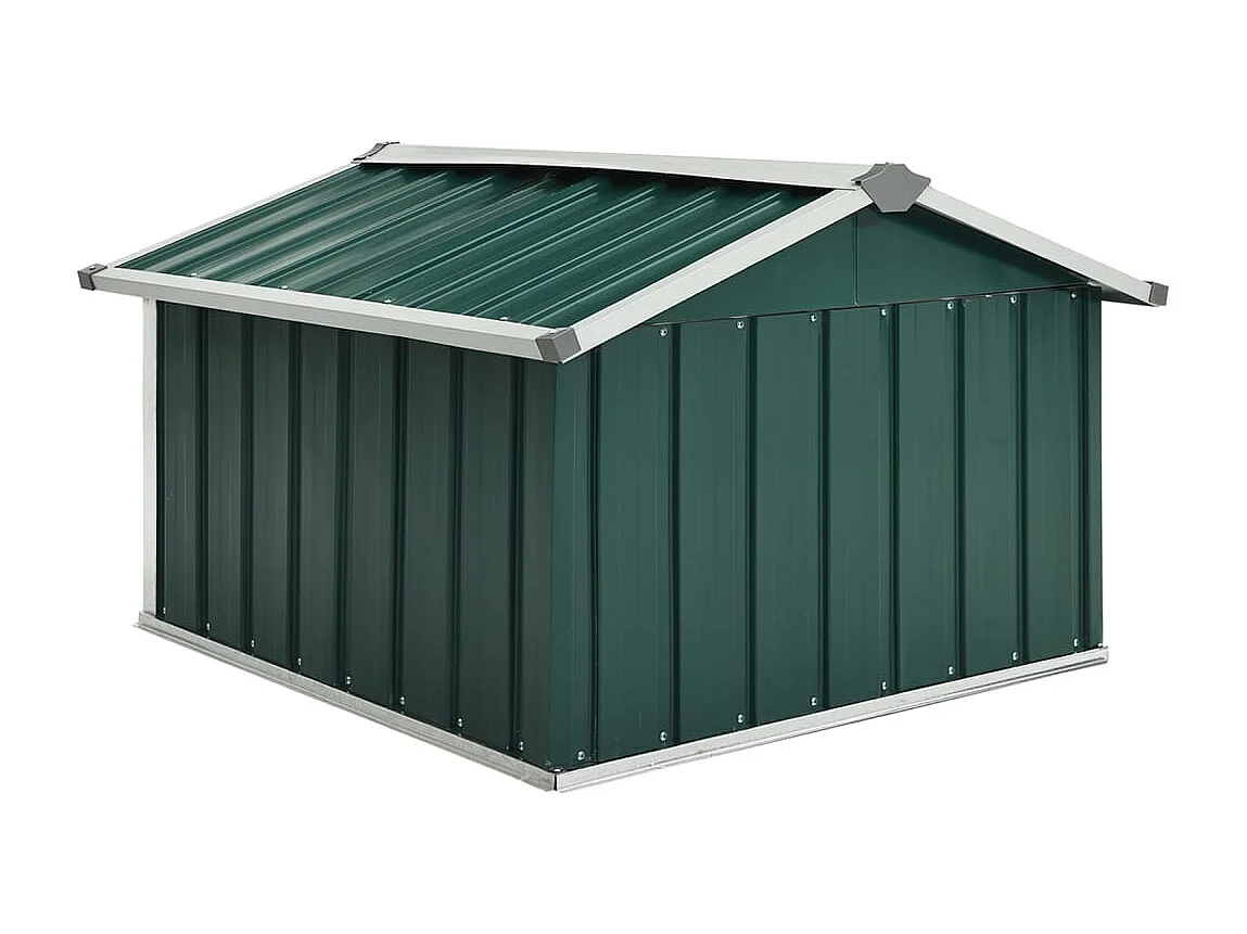 Abrigo para cortador de grama robô de jardim 92 x 97 x 63 cm aço galvanizado verde 02_0022395