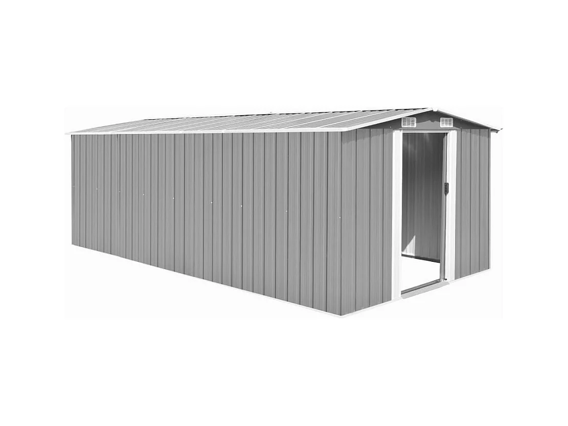 Abri de jardin cabane métal grise 257 x 489 x 181 cm 02_0022171