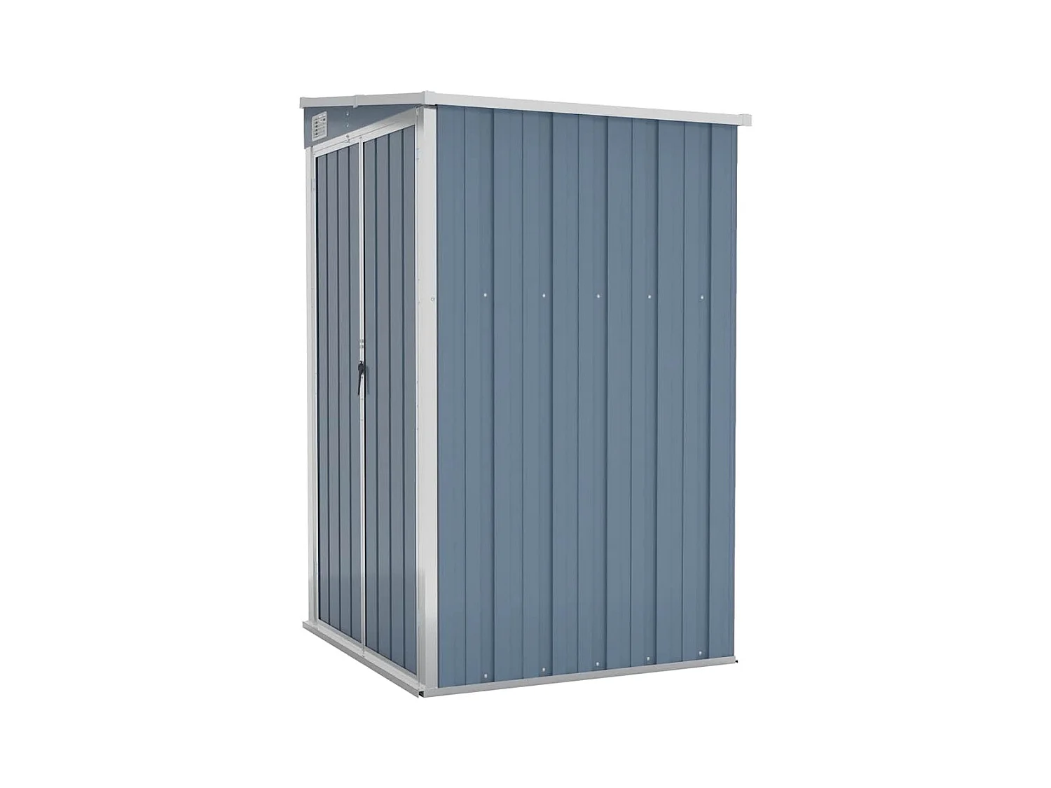 Casetta da giardino a parete 118 x 100 x 178 cm in acciaio zincato grigio 02_0044056