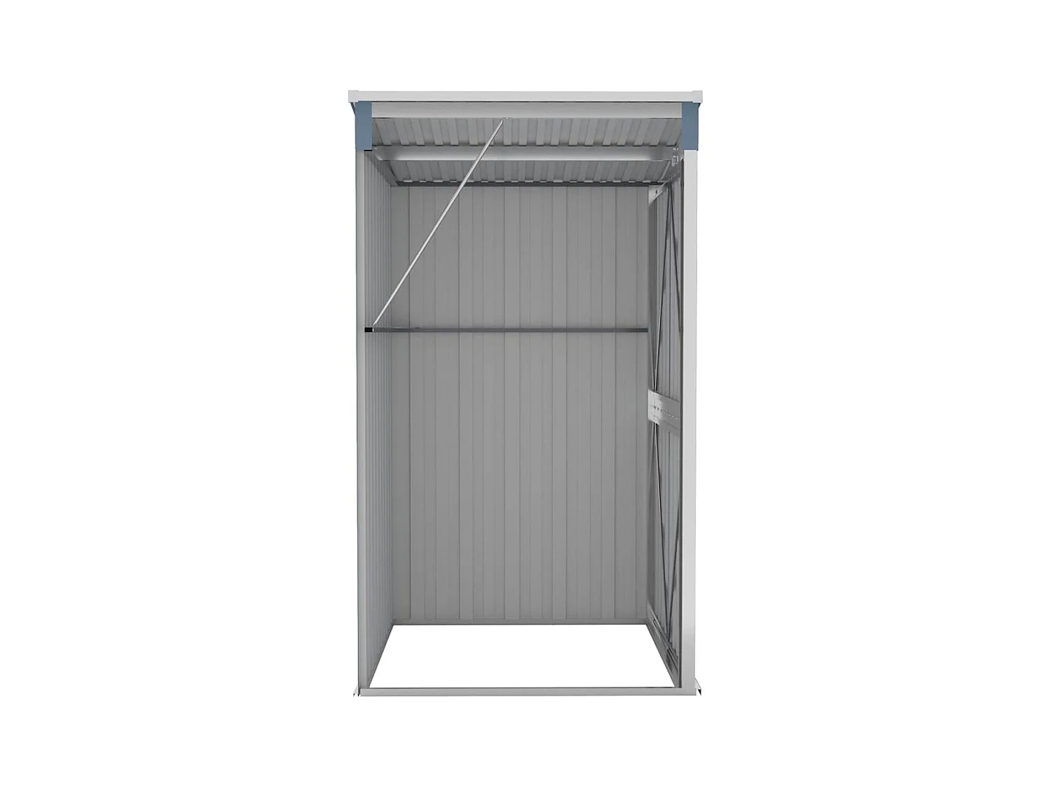 Casetta da giardino a parete 118 x 100 x 178 cm in acciaio zincato grigio 02_0044056