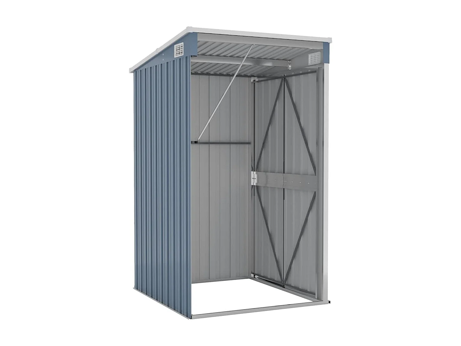 Remise de jardin murale grise 118 x 100 x 178 cm 02_0044056