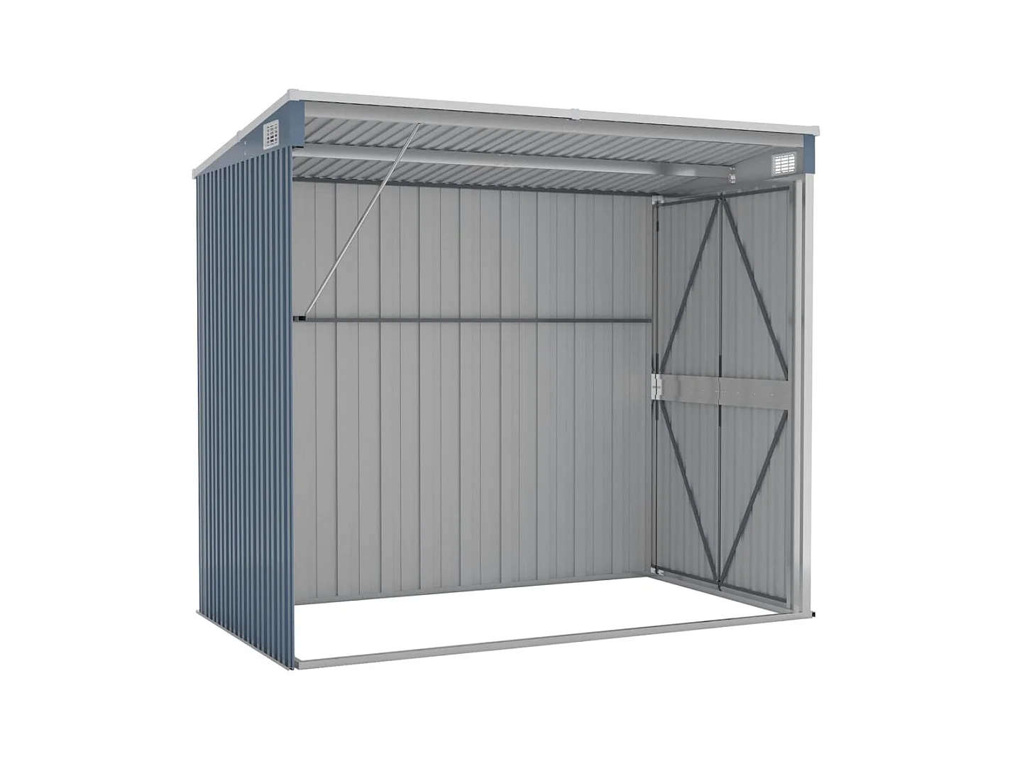 Abri de jardin cabane grise 118 x 194 x 178 cm 02_0022332