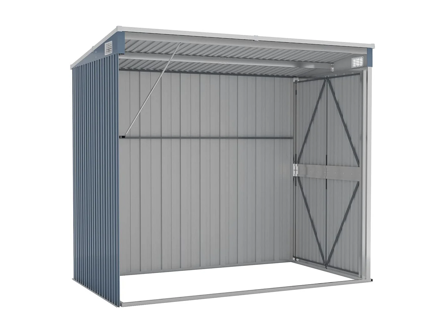 Abri de jardin cabane grise 118 x 194 x 178 cm 02_0022332