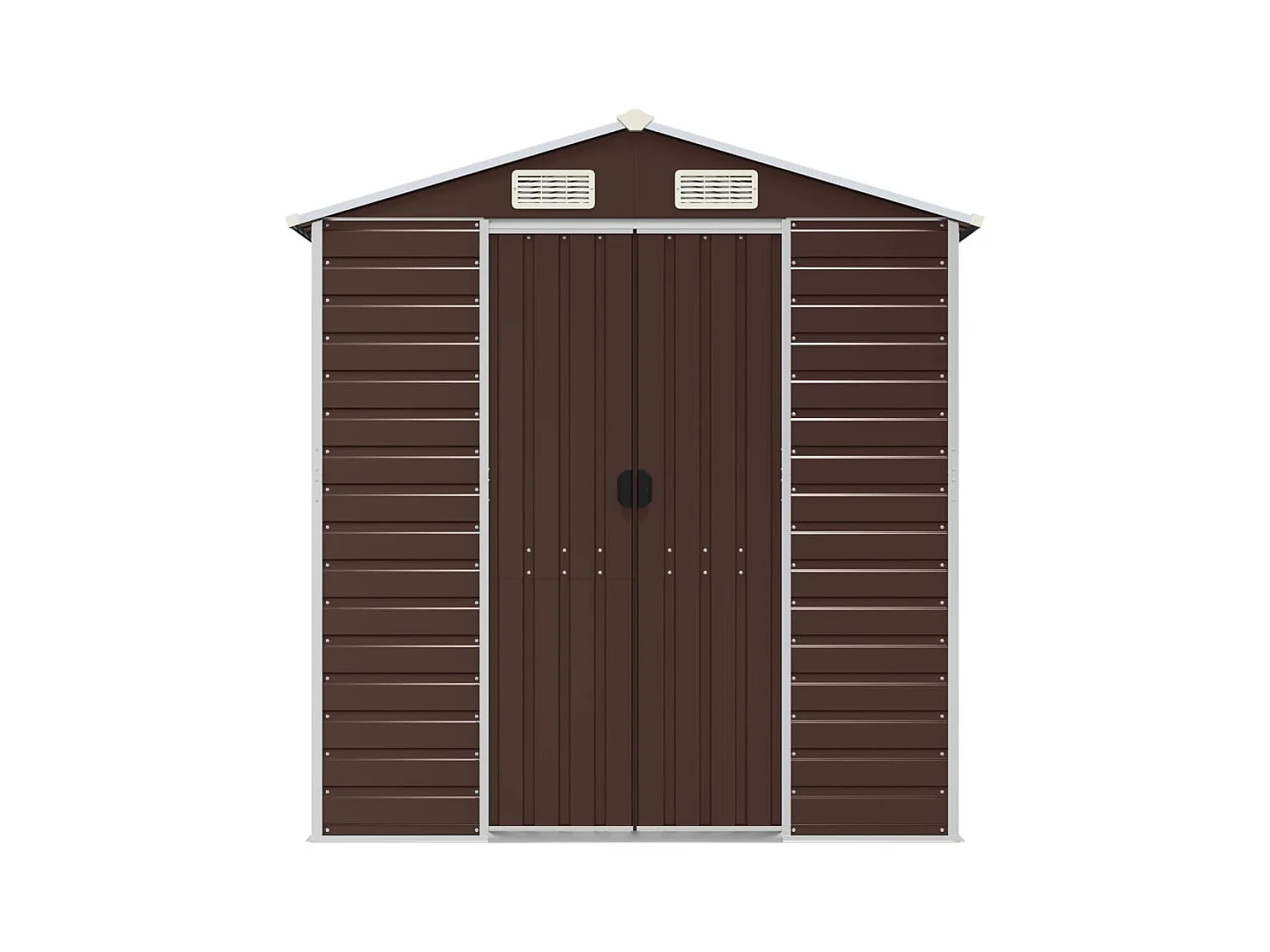 Casetta da giardino casetta per capanni casetta per ripostigli casetta per attrezzi da esterno robusta 191 x 130 x 198 cm acciaio zincato marrone 02_0022268
