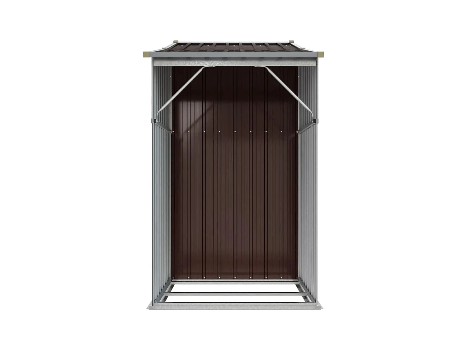 Casetta da giardino casetta per capanni casetta per riporre gli attrezzi casetta per esterni robusta 277 x 93 x 179 cm acciaio zincato marrone 02_0022287