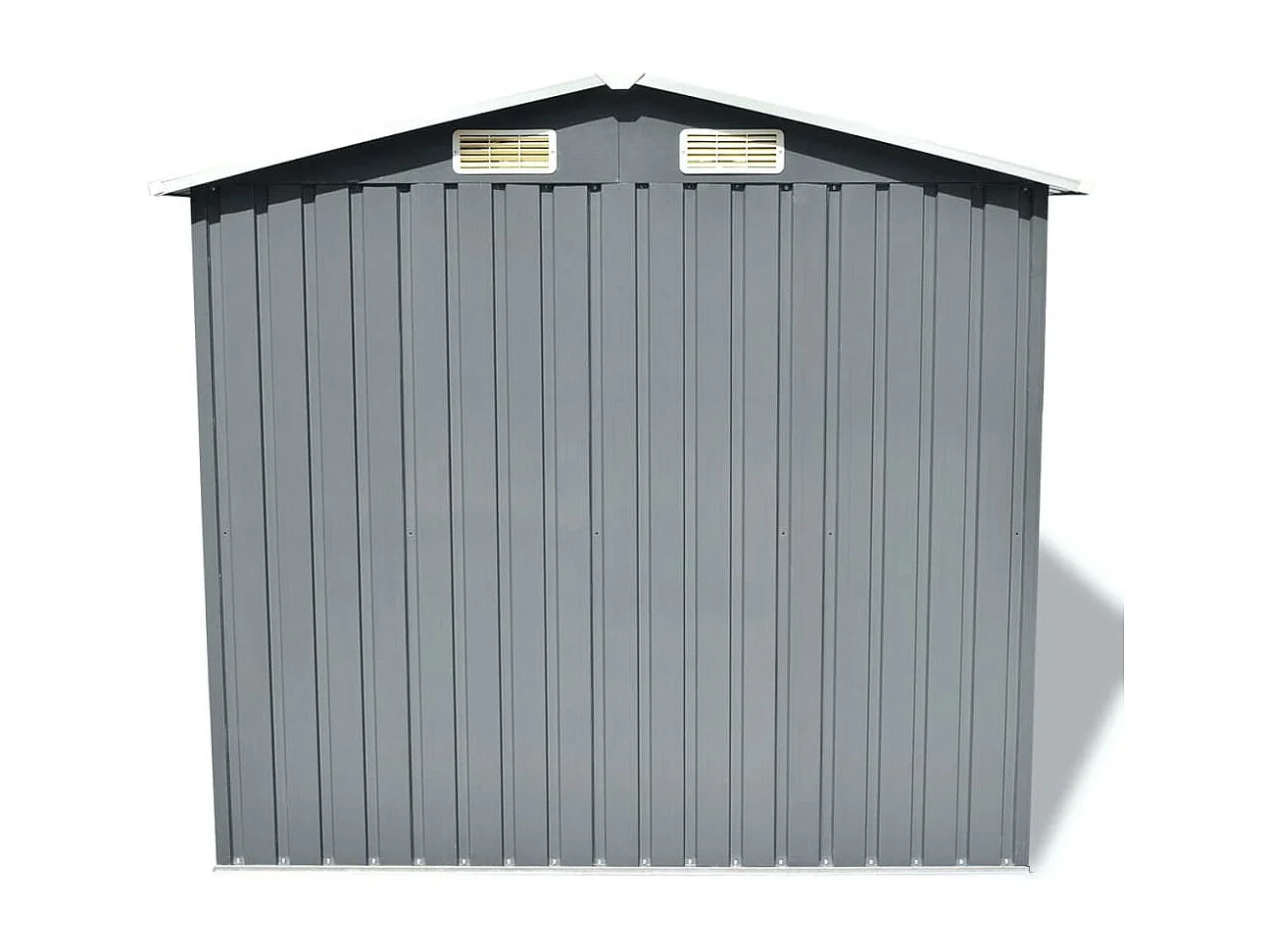 Galpão de jardim Cabine Galpão Casa Galpão de armazenamento Ferramentas de galpão ao ar livre Metal robusto 204 x 132 x 186 cm Cinza 02_0022388