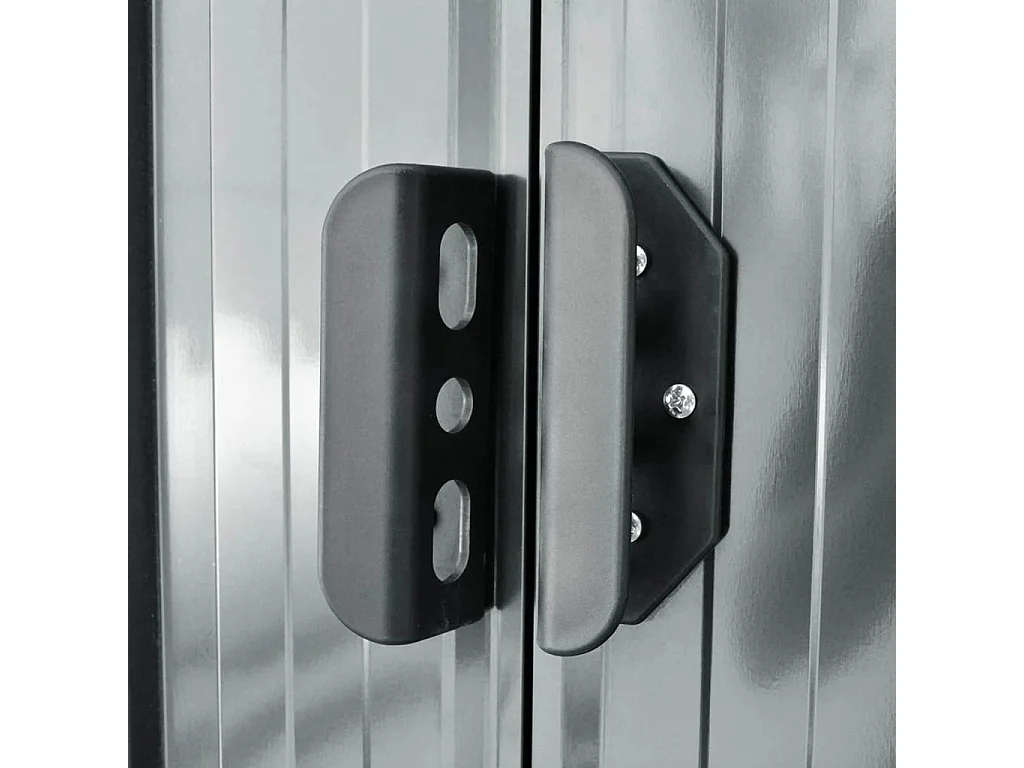 Galpão de jardim Cabine Galpão Casa Galpão de armazenamento Ferramentas de galpão ao ar livre Metal robusto 204 x 132 x 186 cm Cinza 02_0022388